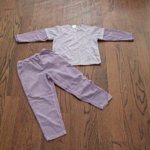 LIKE NEW LITTLE PAW LT PURPLE VELOUR PANTS SZ 3